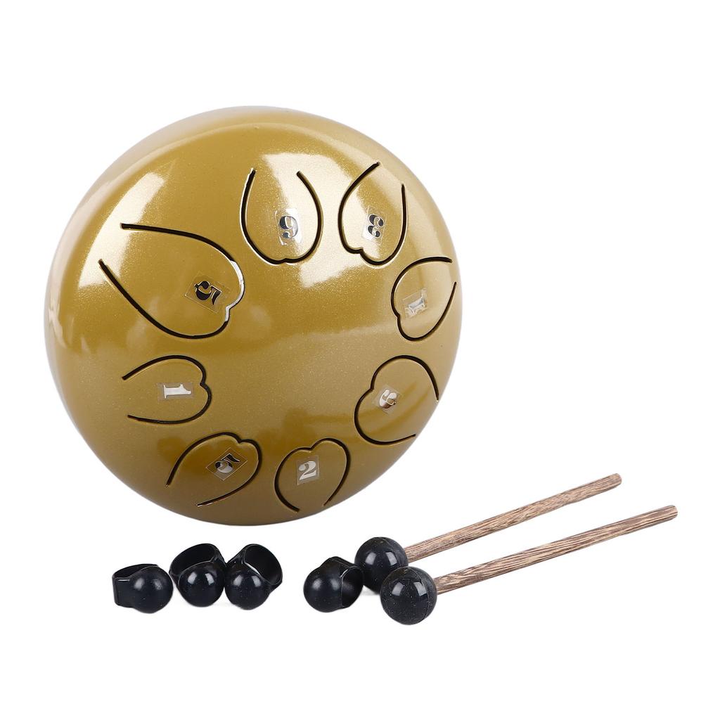 Tongue Drum 6 Inch 8 Note Clear Resonant Pleasant Sound Worry Free Steel Hand Drum Mini Percussion Instrument