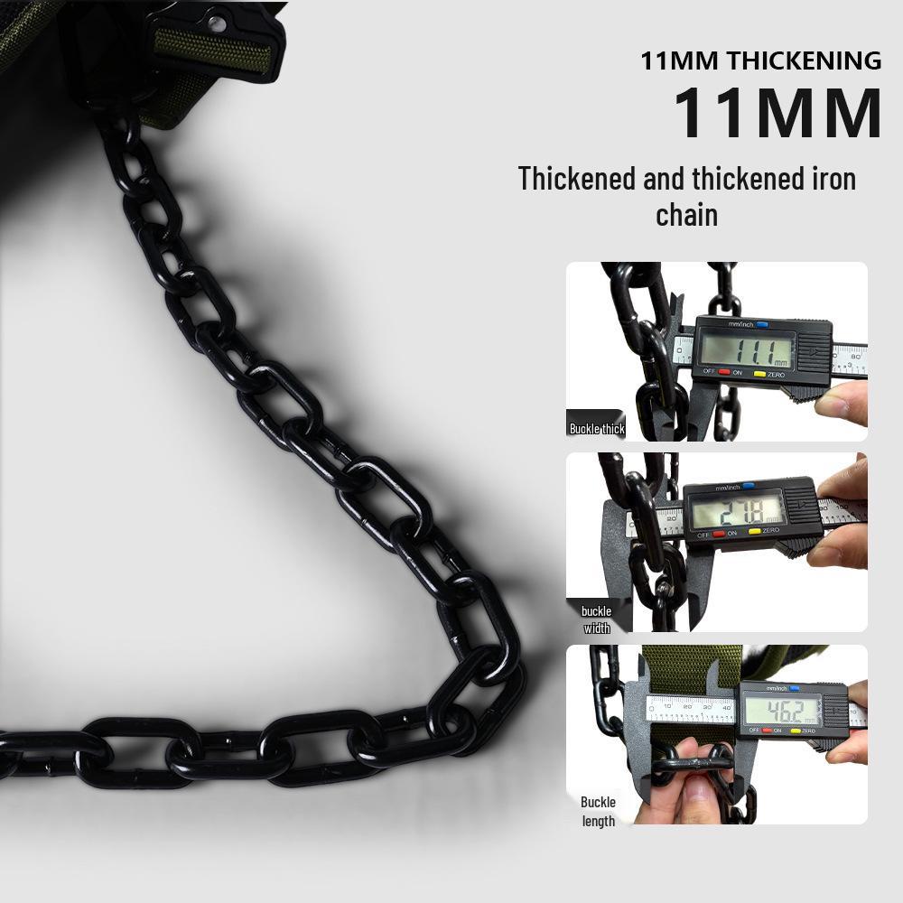 Weighted Fitness Belt with Lumbar Support for Pull-Ups, Squats, and Double Bar Exercises Featuring Iron Chain.