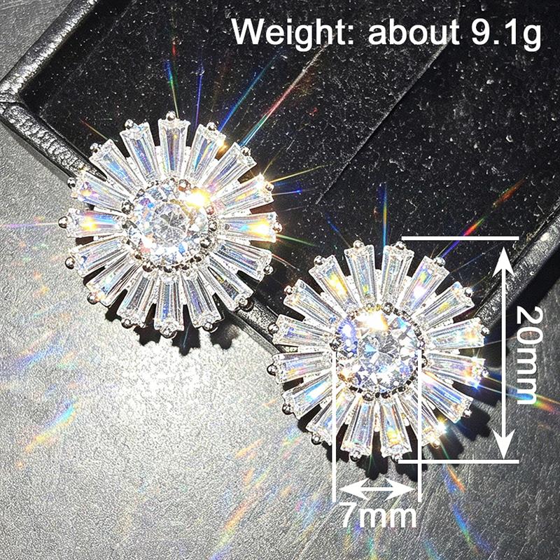 Xiaomi Huitan Floral Design Stud Earrings for Women Wedding Party Charming Accessories Full Sparkling Cubic Zirconia Trendy Jewelry