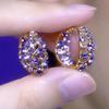 2024 Trendige Voll-Diamant Lila Kreis Ohrringe – Exquisites, Vielseitiges Design für Frauen