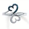 1Pc Fashionable, Inlaid with Synthetic Zircon, Simple Hollow Heart Ring