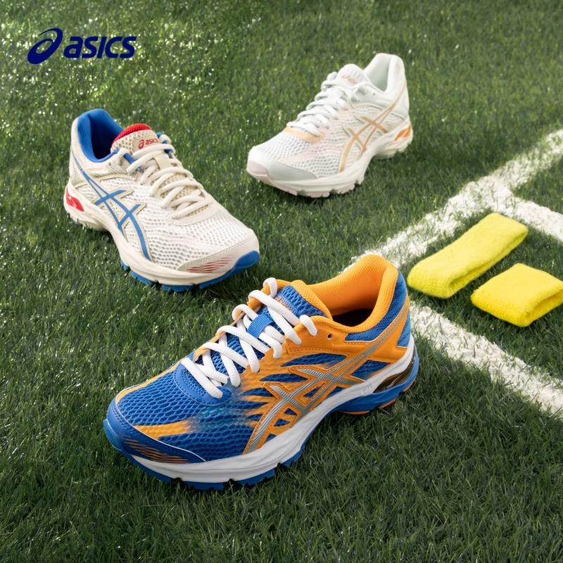 Asics Gel-Flux 4 Synthetic Leather Lightweight Breathable Running Shoes Kids Sneakers Blue Orange 1014A321-400