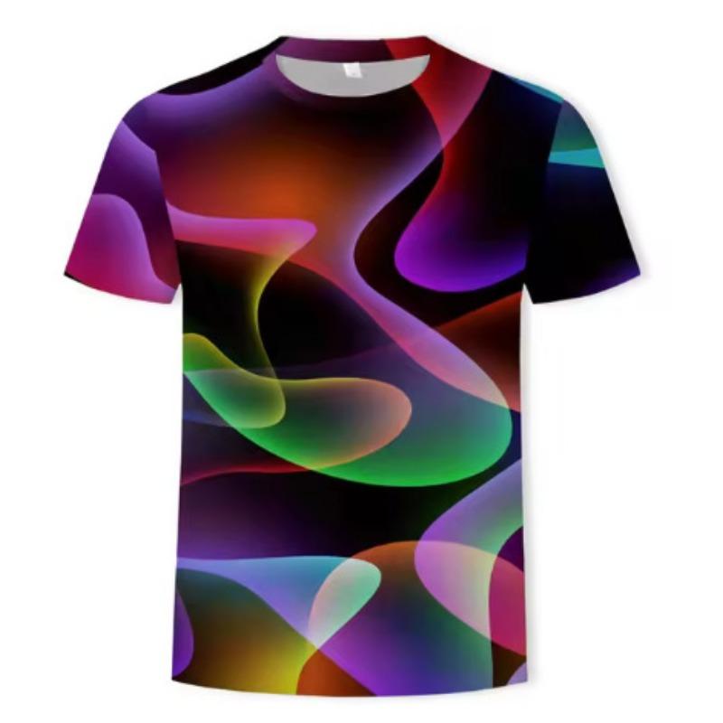 

Летняя мода Красочная легкая мужская футболка Повседневная с принтом Забавная футболка Модная персонализированная рубашка для отдыха 6XL