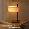 Lampe de table - NETTLIFE - vintage - E14 - Abat-jour tissu noir - 44,5 cm