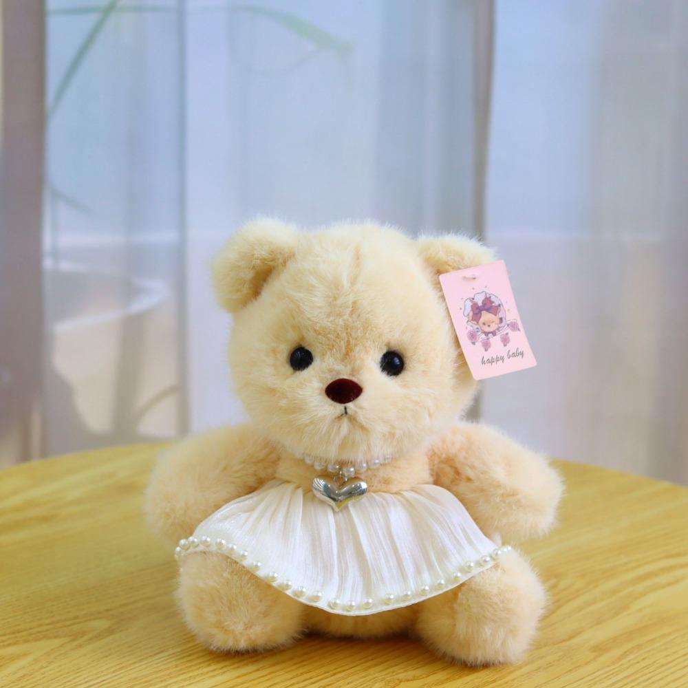 New bear doll eight-inch grab machine doll cute hug bear doll wearing skirt teddy bear plush toy gift