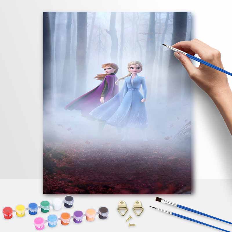 Disney Paint By Number Kit Frozen 2 Elsa Anna Drawing Canvas DIY Wall Art Picture Home Decor For Adults Painting Gifts Craft Hobby