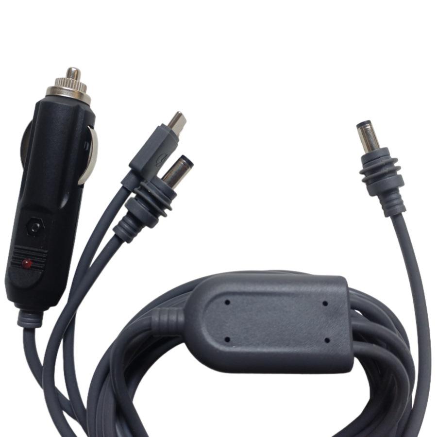 Compact 12V Three-Port Car Charger with DC5521 Sealing Ring for Cigarette Lighter