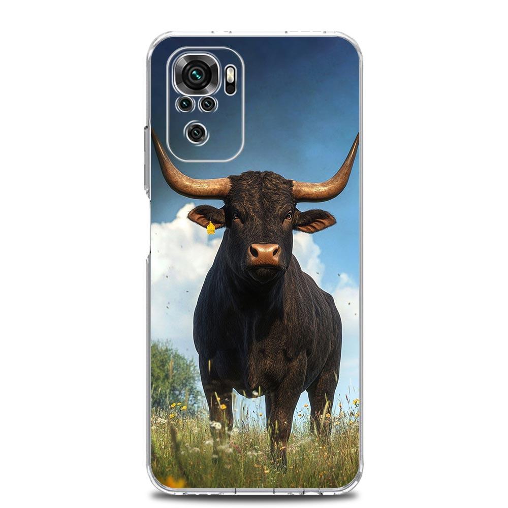 Phone Case For Xiaomi Redmi Note 15 14 13 12 4G 10 11 Pro Plus 5G 14C 13C 12C 10C Clear Soft TPU Cover Bull Animal