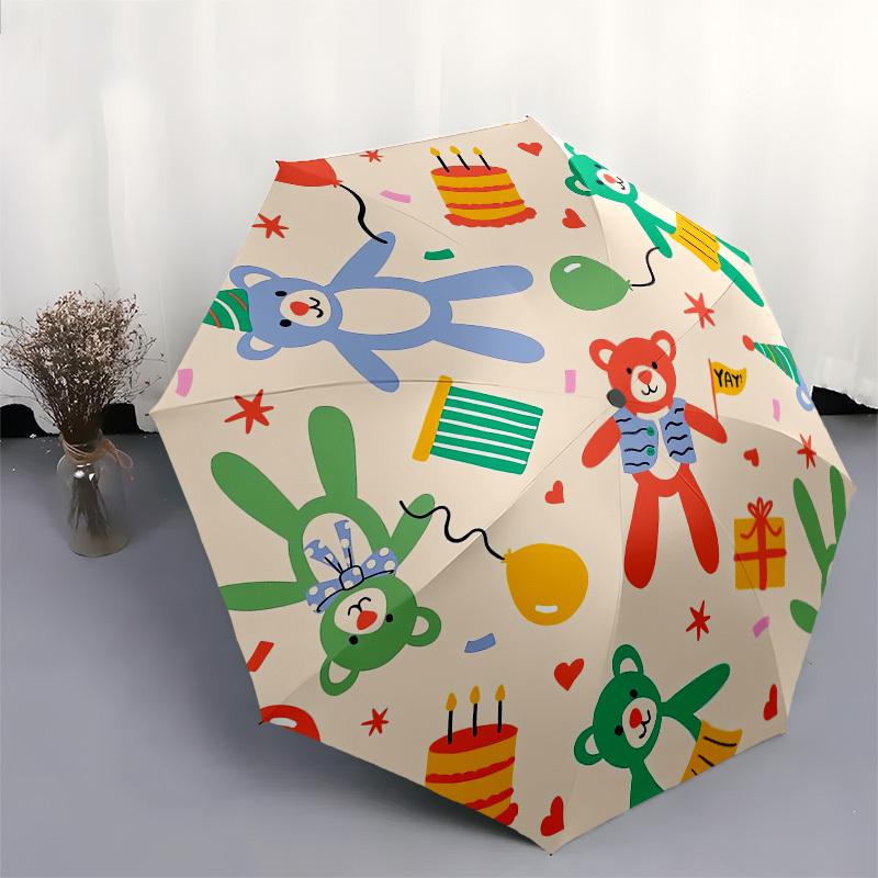 1pc Bear Party Celebration Umbrella with Plastic Handle,Suitable for All Seasons UmbrellaPT558