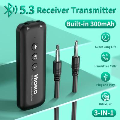 3 IN 1 Ricevitore Trasmettitore Audio Bluetooth 5.3 3.5MM AUX USB Stereo Musica Adattatore Wireless Con Microfono Per Kit Auto TV PC Cuffie