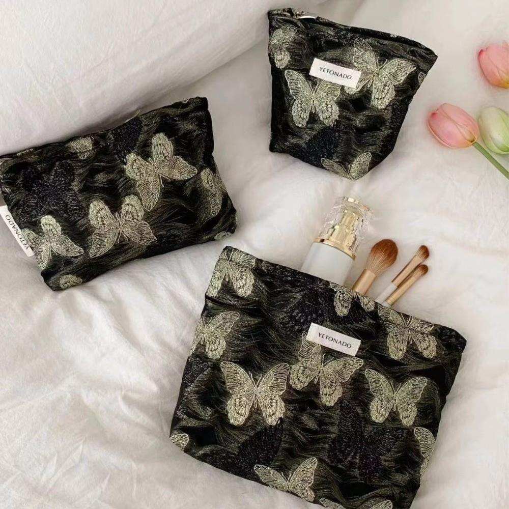 New Large Capacity Makeup Bag Gold Thread Multifunctional Handbag Zipper Travel Wash Bag
