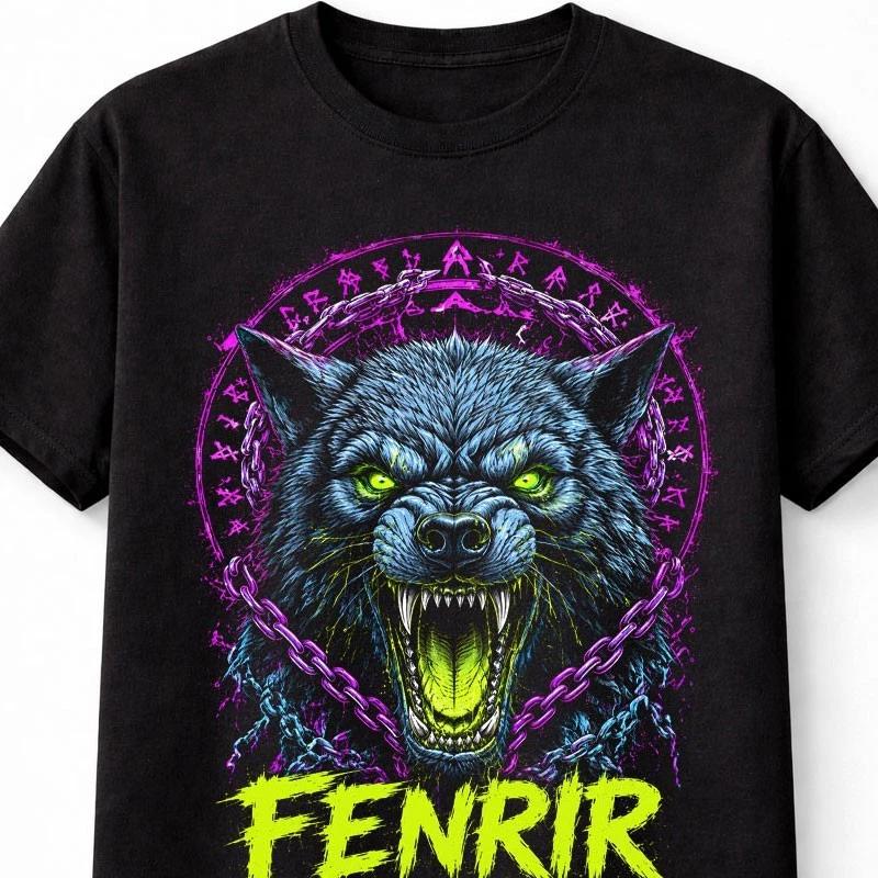 Fenrir Wolf Norse Mythology Ragnarok Viking Beast Unisex TShirt S