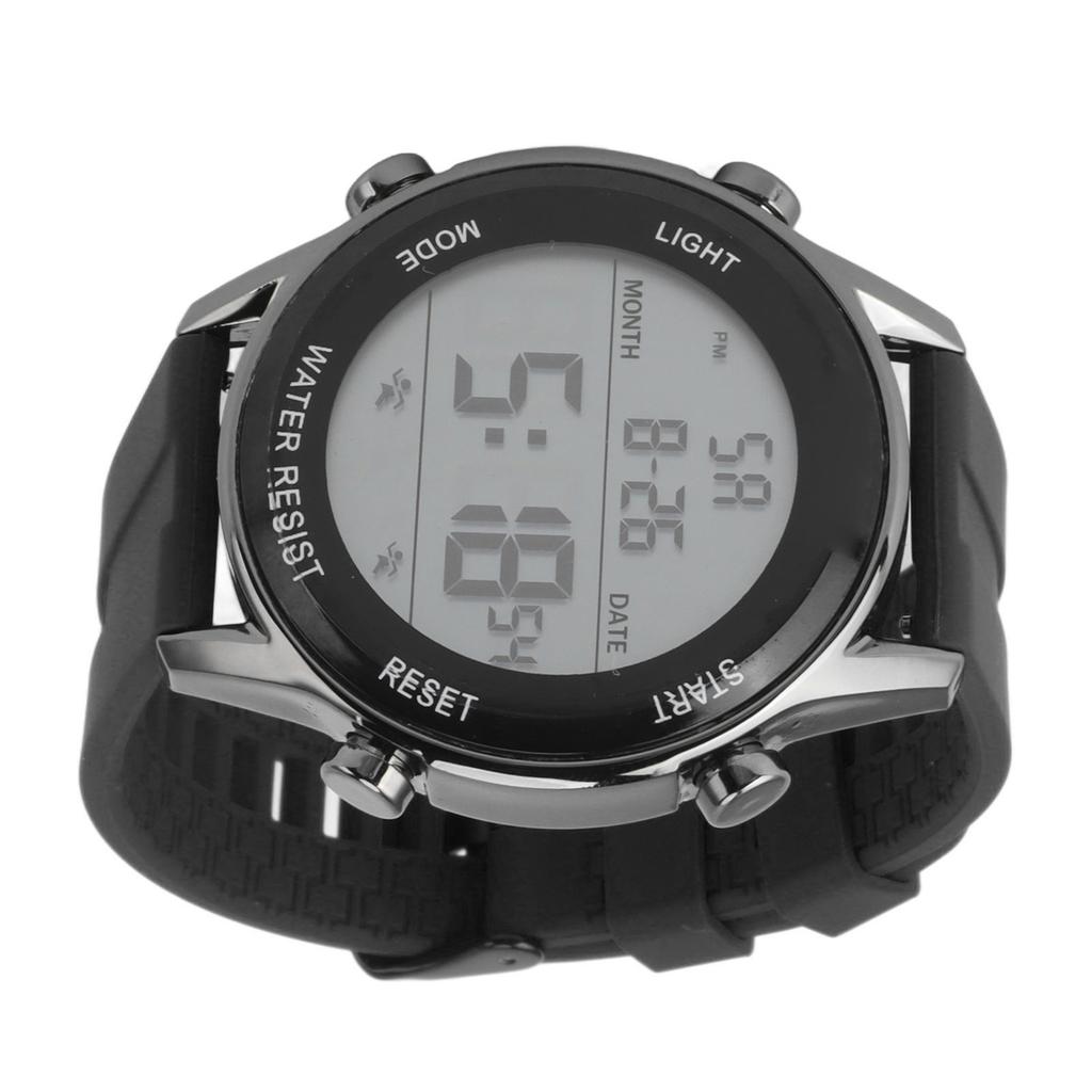 Sports Watch Digital Electronic Luminous Waterproof Large Screen Men Watch Silicone Watch Band for Outdoor Activities