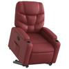 Recliner Chair with Rising Assistance Burgundy Faux Leather