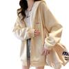 Women's Oversized Hooded Cardigan: Trendy Spring/Autumn 2024 Korean-Style Sweater Top