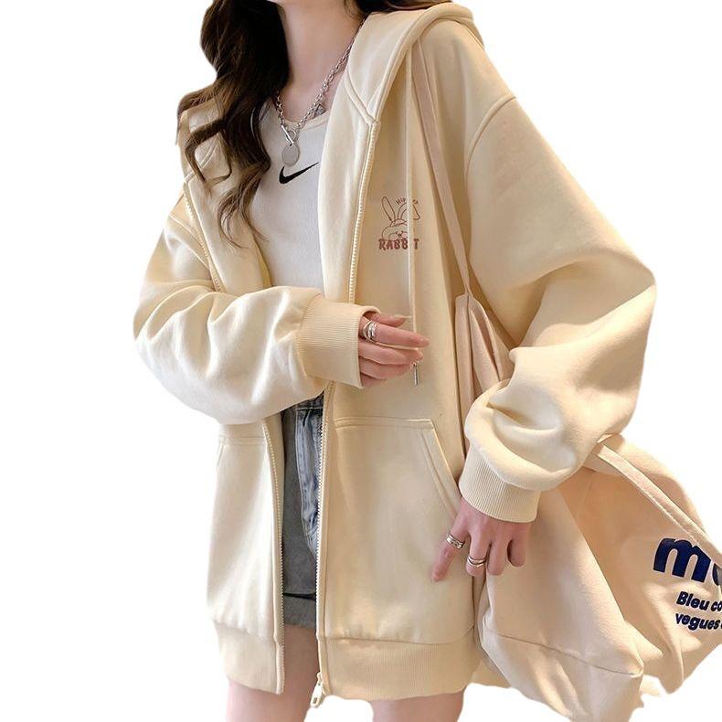 Women's Oversized Hooded Cardigan: Trendy Spring/Autumn 2024 Korean-Style Sweater Top