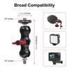 Super Camera Clamp Mount Rustproof Adjustable Double Ball Head Adapter for Camera Light Flashlights