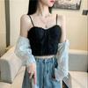 Lace Embroidery Flower Elastic Back One-Piece Tank Tops Crop Tops Women Thin Camis Wrap Chest Tube Top Summer Thin Top