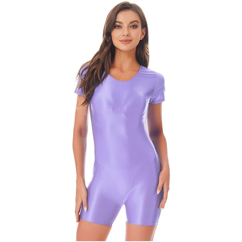 Glossy High-Elastic Bodysuit: Sleek Ballet & Yoga Dancewear
