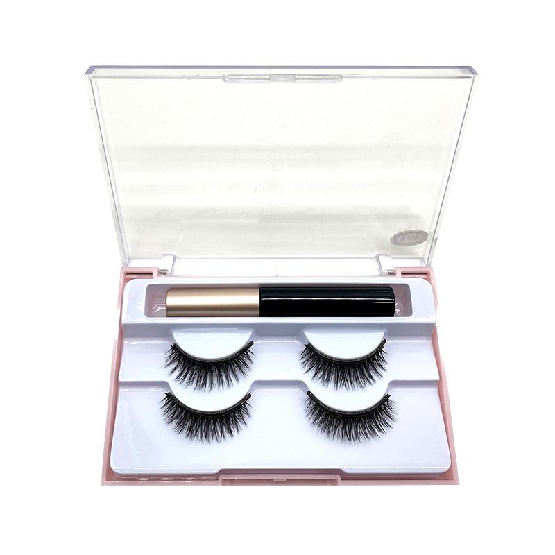 Wholesale Super Adhesive Magnetic Eyelashes with Eyeliner Private Label Handmade Amazing Strong Magnet Magnetic Eye Lashes 15mm-20mm&2 pairs magnetic lashes 1 eyeliner