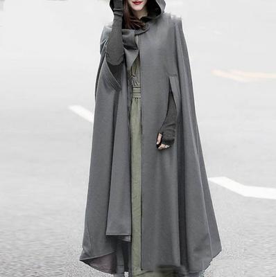 Assassin Role Playing Moda Długi Rękaw Płaszcz Retro Średniowieczny Gotycki Kaptur Płaszcz Cienki Płaszcz Kobieta Wampir Diabeł Peleryna