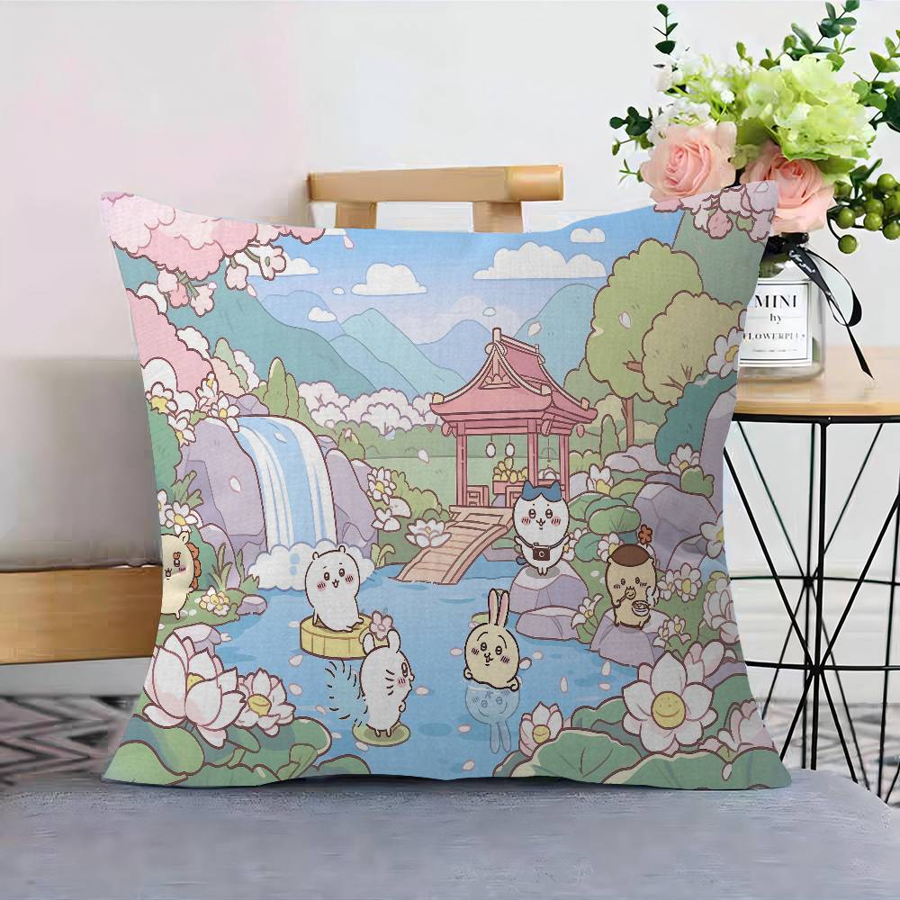 Cute Cartoon C-Chiikawas Pillow Cushion Cover Pillowcase Living Room Sofa Home Decor