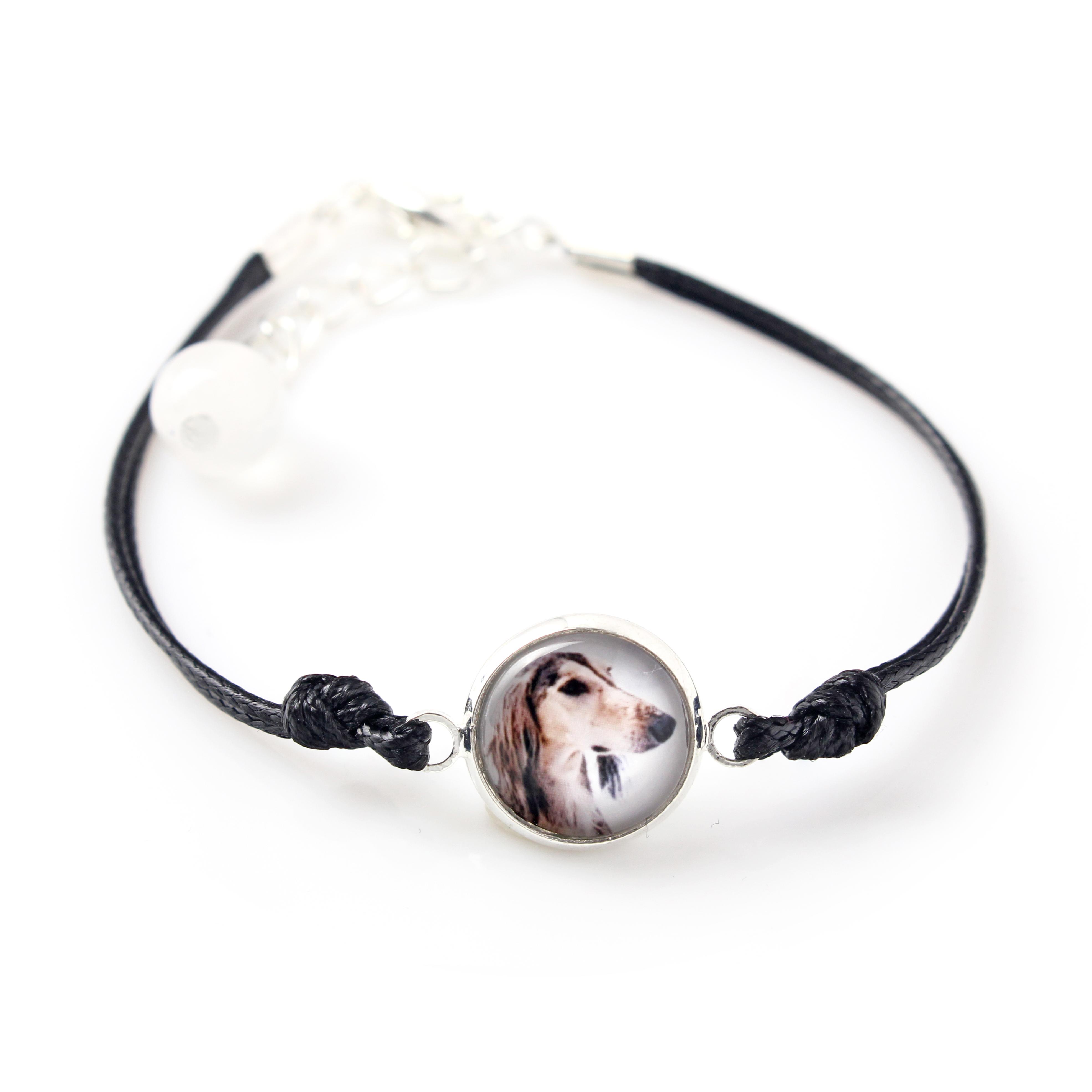 

Saluki, Persian Greyhound, Arabian hound, Gazelle hound - bracelet with your photo handmade, unique jewelry from the Art-Dog brand срібний