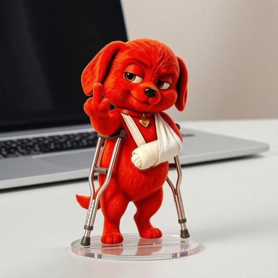 Red Dog Sign Funny Scenes Stand Clear High-Definition Acrylic Material