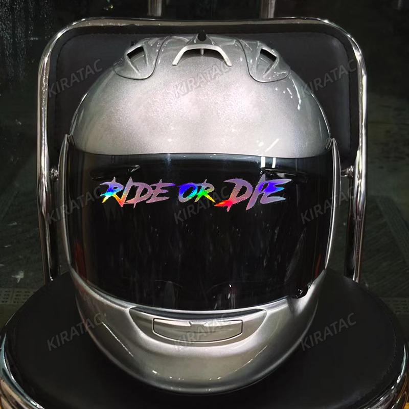 RIDE OR DIE Pink Laser Motorcycle Helmet Stickers Waterproof for Motorbike Fairing Fuel Tank Front Fork Scooter Vinyl Decals