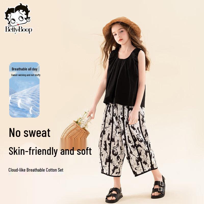 Betty Girls Summer Sleeveless & Capri Set 120cm чёрный