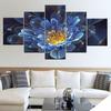 5 Panel HD Print The purple violet flower wall posters Canvas Art Painting For home living room decoration