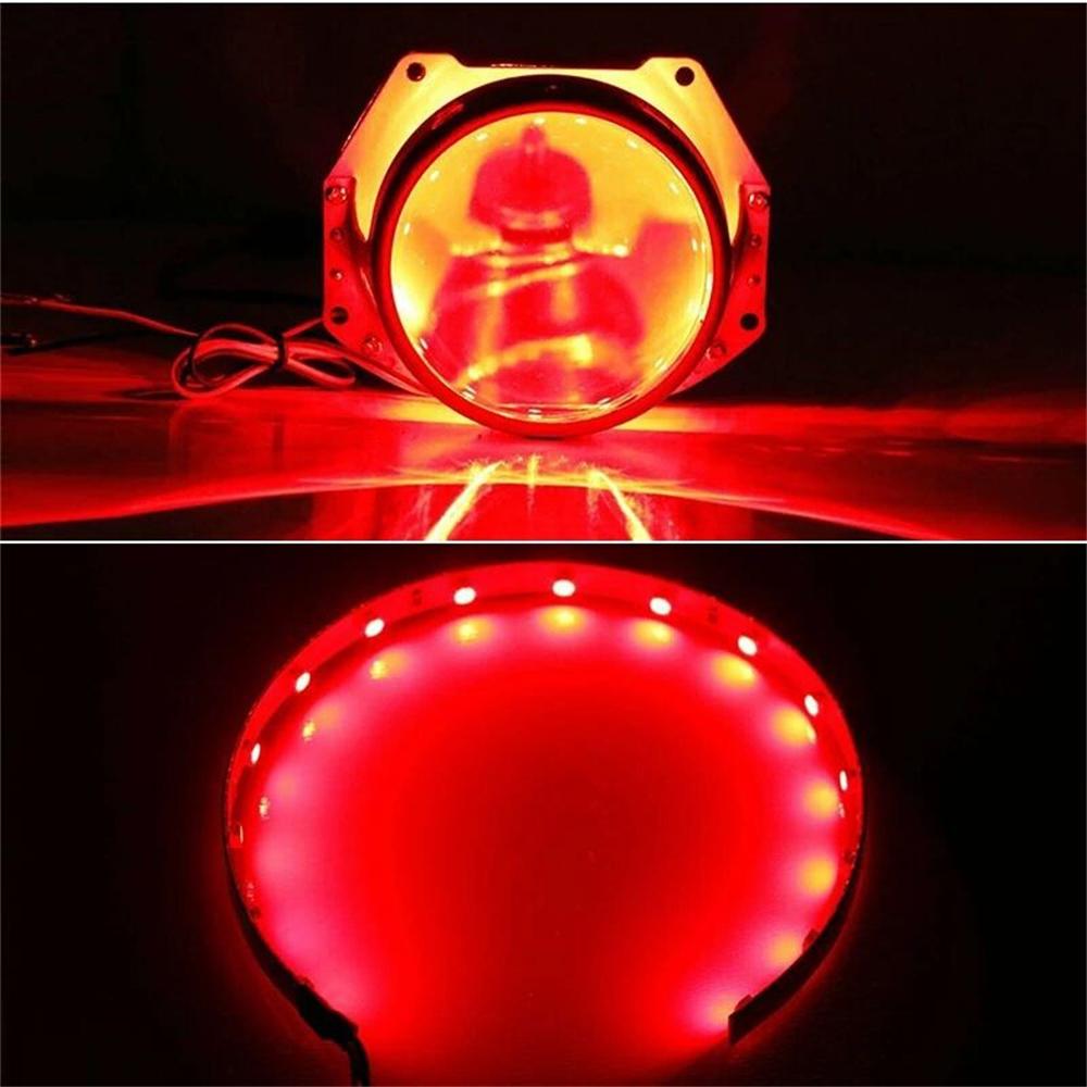 Sada 2 ks DIY Devil Eyes LED Halo Rings Kit HID projektor světlometů do auta 360° Demon Eyes LED světla upravená Q5 Hela Lens