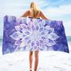 Mantra Print Pattern Digital-printed Polyester Superfine Fiber Double-sided Fleece Beach Vacation Bath Towel, Beach Towel