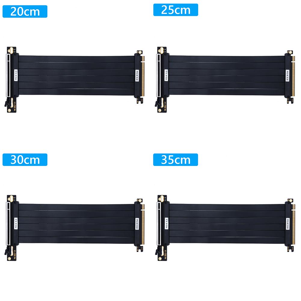 2025 PCI-E 3.0/4.0 X16 High Speed Flexible Extender Card EMI Shielded Graphics Card Extension Cable Port 90/180 Degree Adapter