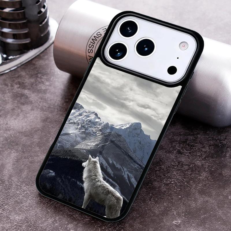 Howl of A Wolf Under The Moon pattern Phone Case for iPhone 17 16 15 Pro Max Air 14 13 12 11 Plus Shockproof Cover