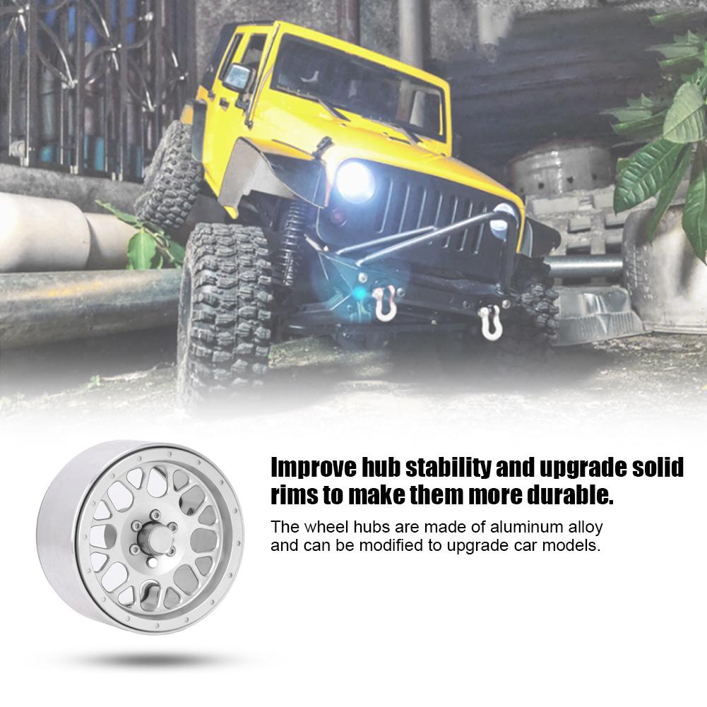 4pcs 2.2 Inch Aluminum Alloy Wheel Hub Accessory RC Parts Fit for 1 10 RC CarSilver