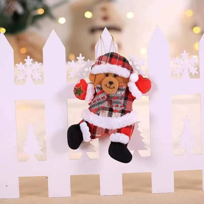12/1Pcs Christmas Plush Doll Ornaments Santa Claus Snowman Xmas Tree Hanging Pendants Home Xmas New Year Party Decorations Gifts