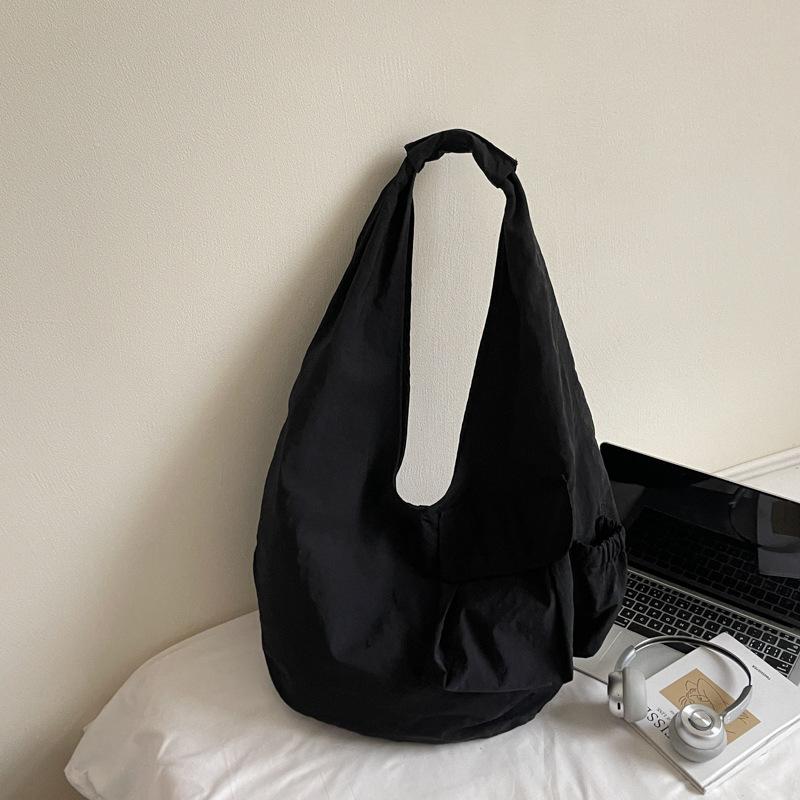 

New fashion shoulder bag shoulder strap tie knot large capacity dumpling bag crossbody retro tooling wind tote bag чёрный