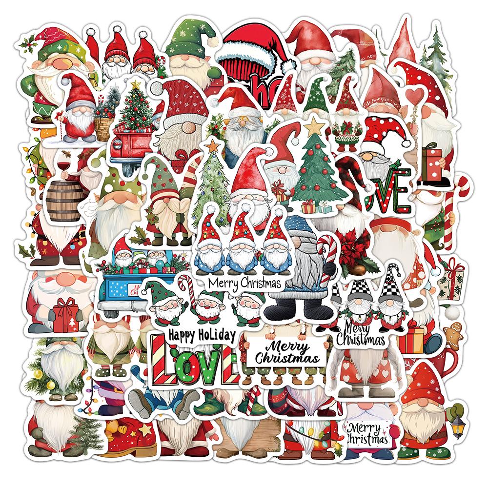 50PCS Christmas Dwarf Stickers Exquisite and Cute Santa Claus Account Phone Case Laptop Luggage Waterproof Stickers