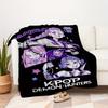 1Pc KPOP Demon Hunters Print Flannel Blanket, High quality Comfortable for All Seasons, Home Decor, Warmth and Comfort, Perfect for Christmas Gifts44