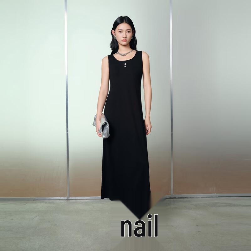 Sancai 2026 Spring U-Neck Sleeveless Maxi Slip Dress S 155/80A