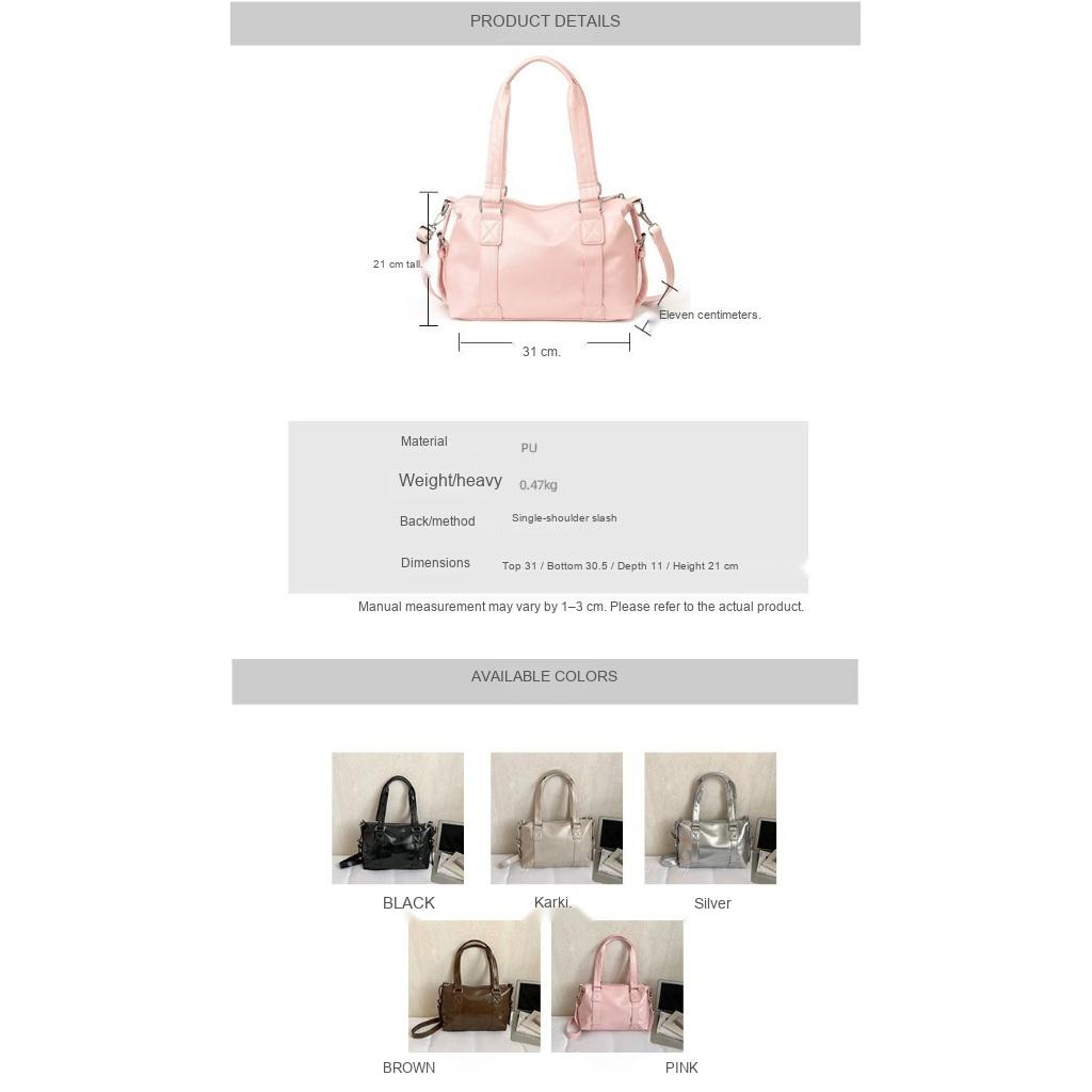 Shoulder Bag Women PU Adjustable Strap Office Daily