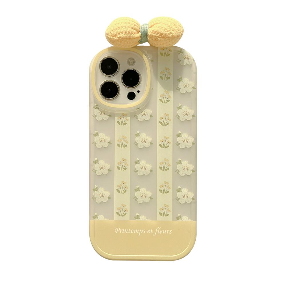 Small Fresh Flowers 12 Suitable for Iphone15pro Max Apple 8 Mobile Phone Case 16 Soft 15 Bow Xs Set 13