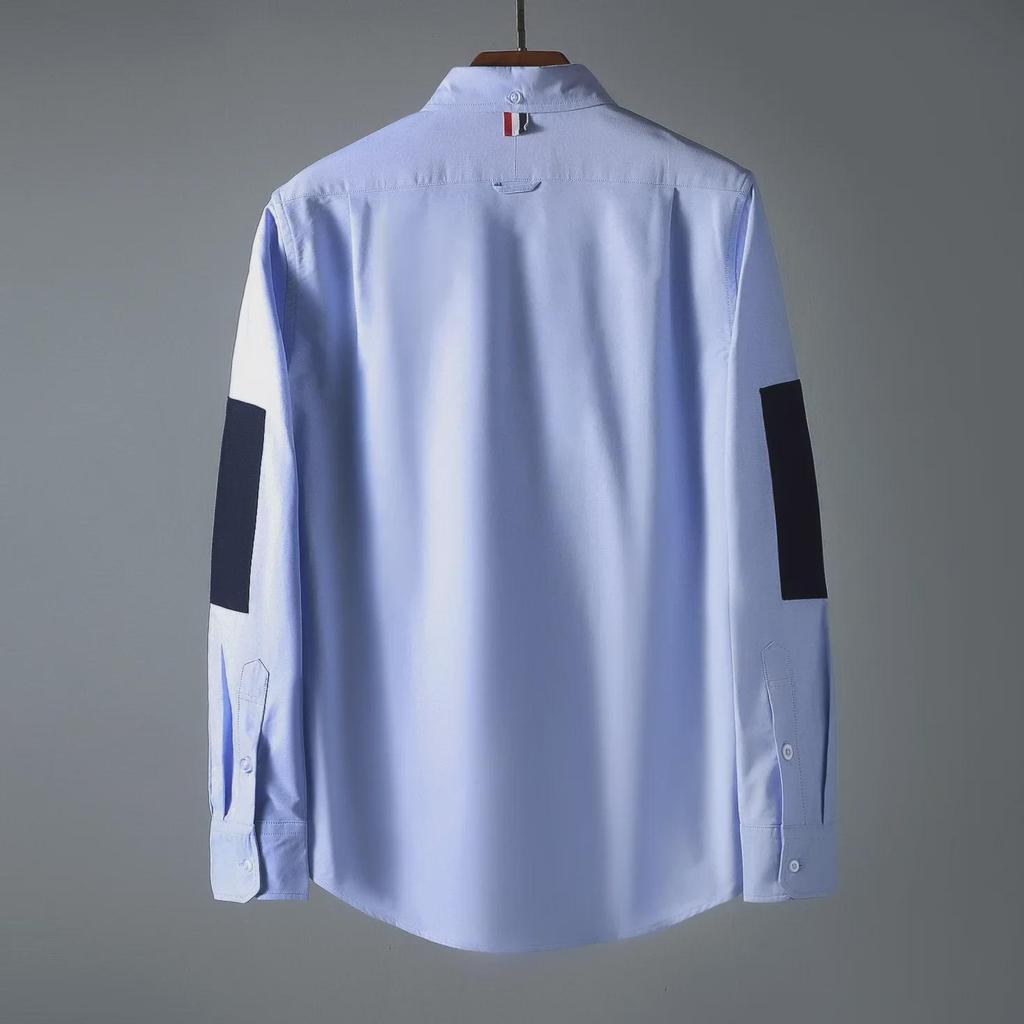 TB JL Trendy Unisex Oxford Košile s Dvojitým Rukávem a Kontrastními Detaily