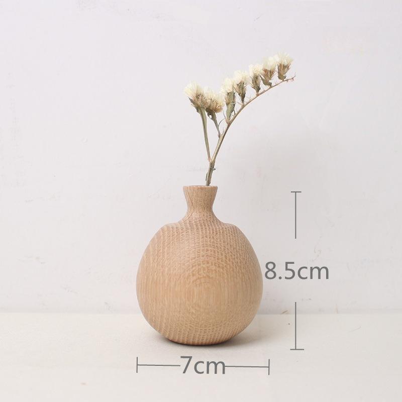 Vase Small Figurine Wooden Handicraft Home Decoration Wooden Product New Chinese Style Flower Arrangement Vase Flower Vase