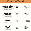 12PCS 3D Black PVC Bat Halloween Decoration - Horror Bar Wall Sticker - Bizarre Ornament Halloween Party Gift