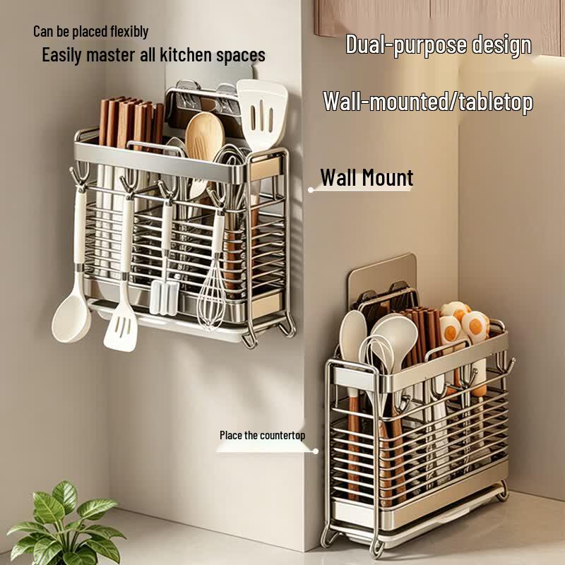 ASD 304 Stainless Steel Kitchen Draining Chopstick Holder