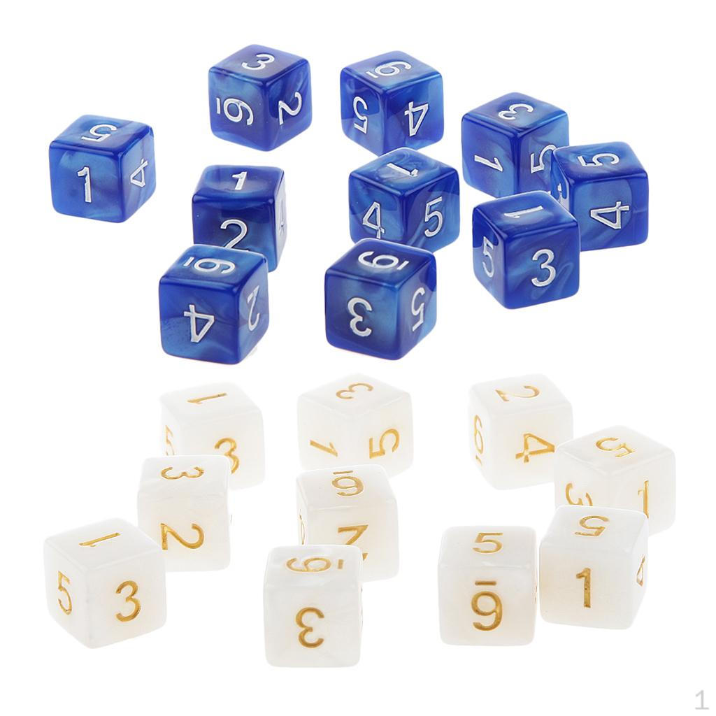20 Pcs Opaque Set D6 Six Sided Die Place for