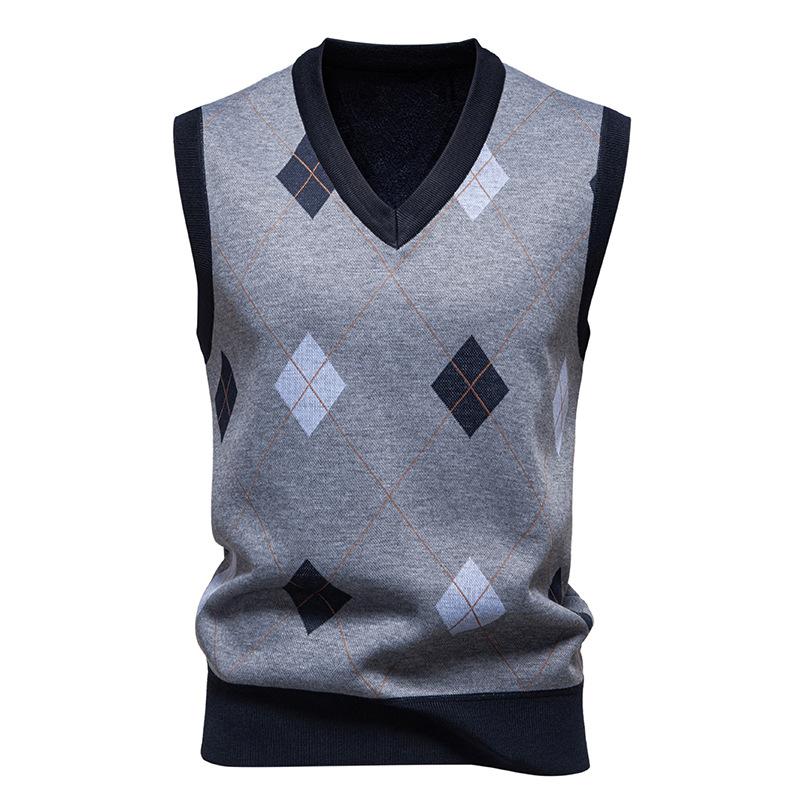 Men S Fleece Lined Loose Fit Pullover Knit Sleeveless Vest