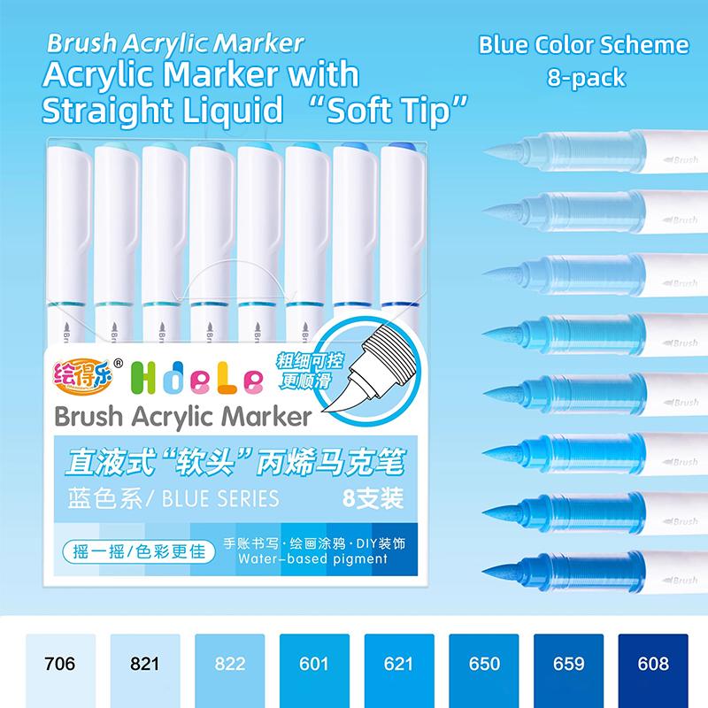 Acrylic Paint Markers Brush Soft Tip Direct Ink Waterproof Flexible Tip Art Pens for Craft And Art Supplies